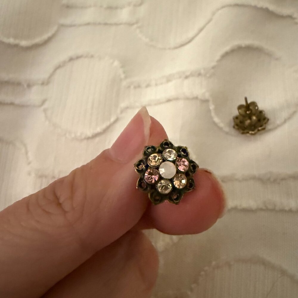 Michal Negrin - Pink Flower Stud Earrings